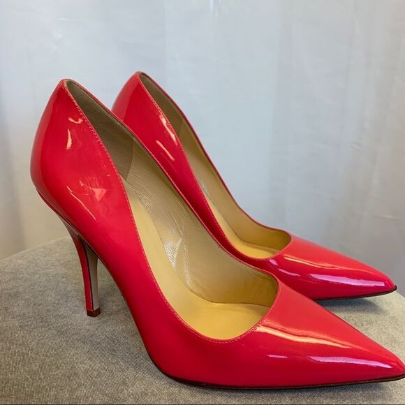 KATE Spade liquorice lipstick pink patent leather high heel pumps Sz 6.5🇨🇦 - Picture 4 of 10